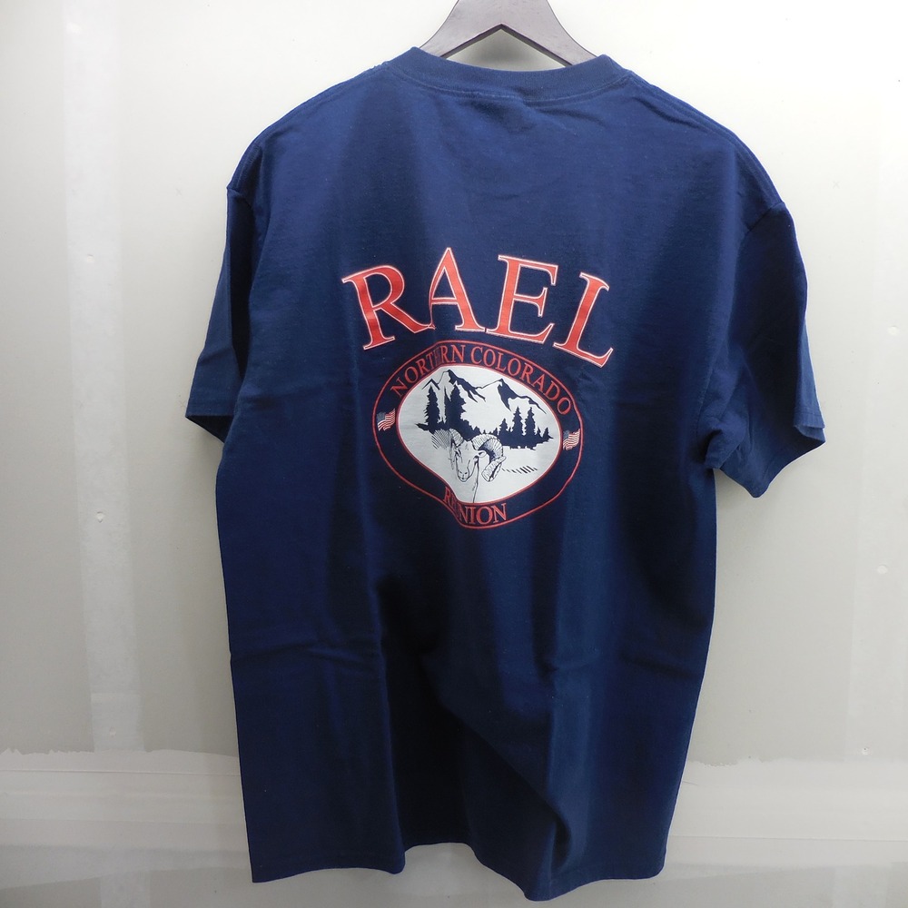 Vintage Hanes Rael Northern Colorado Reunion 2002 T Shirt Navy Blue Mens Large